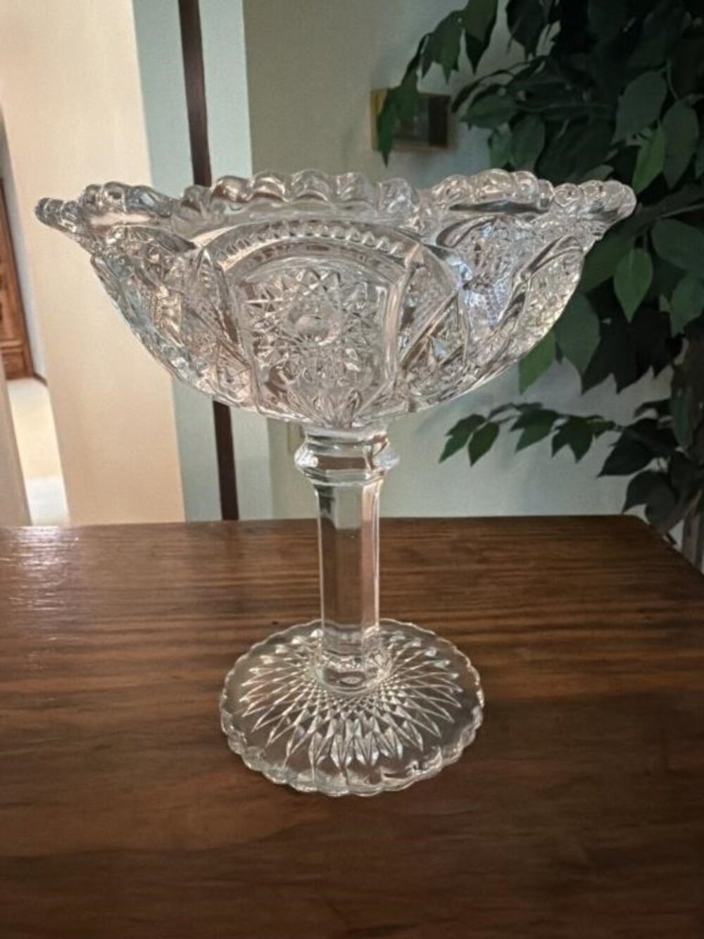 Vintage Imperial Glass "Fashion Clear" Pedestal Compote Dish